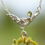 Load image into Gallery viewer, OOAK Lava necklace #8 • Peridot & opal (ready to ship)