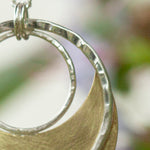 Load image into Gallery viewer, OOAK • Crescent moon pendant in silver & brass #22 (ready to ship)