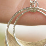 Load image into Gallery viewer, OOAK • Crescent moon pendant in silver & brass #24 (ready to ship)