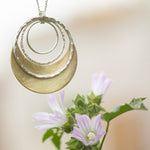 Cargar imagen en el visor de la galería, OOAK • Crescent moon pendant in silver & brass #25 (ready to ship)