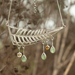 Load image into Gallery viewer, OOAK Leaf necklace #1 • Fern, Kyanite & citrine (ready to ship)