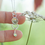 Load image into Gallery viewer, OOAK Osmose pendant #54 ~ with captured plant • Lemon quartz & Peridot (ready to ship)