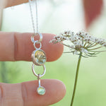 Load image into Gallery viewer, OOAK Osmose pendant #54 ~ with captured plant • Lemon quartz & Peridot (ready to ship)