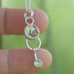 Load image into Gallery viewer, OOAK Osmose pendant #54 ~ with captured plant • Lemon quartz & Peridot (ready to ship)