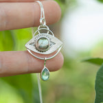 Load image into Gallery viewer, OOAK Healing Tears silver pendant #5 • Labradorite & Kyanite (ready to ship)
