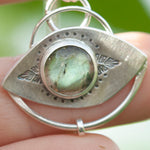 Load image into Gallery viewer, OOAK Healing Tears silver pendant #5 • Labradorite & Kyanite (ready to ship)