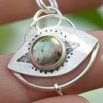 Load image into Gallery viewer, OOAK Healing Tears silver pendant #5 • Labradorite & Kyanite (ready to ship)
