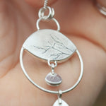 Load image into Gallery viewer, OOAK Healing Tears silver pendant #2 • Dendritic Opal & Kyanite (ready to ship)
