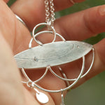 Afbeelding in Gallery-weergave laden, OOAK Healing Tears silver pendant #3 • Fossil coral & Kyanite (ready to ship)