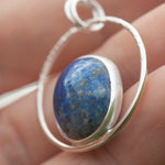 Afbeelding in Gallery-weergave laden, OOAK Mae pendant in silver # 3 • lapis lazuli (Ready to ship)