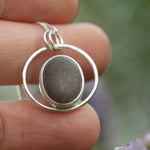 Load image into Gallery viewer, OOAK Mae pendant in silver #33 • Natural beach pebble (Ready to ship)