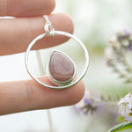 Cargar imagen en el visor de la galería, OOAK Mae pendant in silver #25 • Pink Moonstone (Ready to ship)
