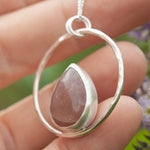 Cargar imagen en el visor de la galería, OOAK Mae pendant in silver #25 • Pink Moonstone (Ready to ship)