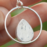 Cargar imagen en el visor de la galería, OOAK Mae pendant in silver #25 • Pink Moonstone (Ready to ship)
