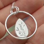 Afbeelding in Gallery-weergave laden, OOAK Mae pendant in silver #50 • Prehnite ~ tourmaline inclusions (Ready to ship)