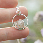 Afbeelding in Gallery-weergave laden, OOAK Mae pendant in silver #7 • Rutilated quartz (Ready to ship)