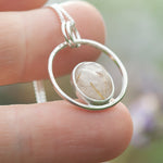 Afbeelding in Gallery-weergave laden, OOAK Mae pendant in silver #7 • Rutilated quartz (Ready to ship)