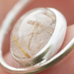 Afbeelding in Gallery-weergave laden, OOAK Mae pendant in silver #7 • Rutilated quartz (Ready to ship)