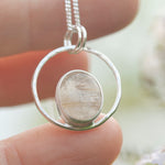 Afbeelding in Gallery-weergave laden, OOAK Mae pendant in silver #8 • Rutilated quartz (Ready to ship)