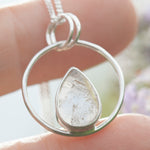 Afbeelding in Gallery-weergave laden, OOAK Mae pendant in silver #9 • Rutilated quartz (Ready to ship)