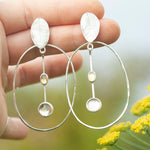 Afbeelding in Gallery-weergave laden, OOAK Selaya silver earrings #3 • leaf, Lemon quartz & Opal (ready to ship)