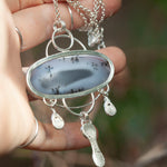 Load image into Gallery viewer, OOAK Aurae pendant #13 • Dendritic Opal, Kyanite & moonstone (ready to ship)