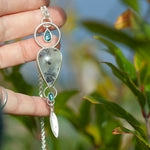 Load image into Gallery viewer, OOAK Aurae pendant #9 • Dendritic Opal, Kyanite & tourmaline (ready to ship)