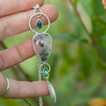Load image into Gallery viewer, OOAK Aurae pendant #9 • Dendritic Opal, Kyanite & tourmaline (ready to ship)