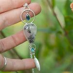 Load image into Gallery viewer, OOAK Aurae pendant #9 • Dendritic Opal, Kyanite & tourmaline (ready to ship)