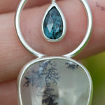 Load image into Gallery viewer, OOAK Aurae pendant #9 • Dendritic Opal, Kyanite & tourmaline (ready to ship)