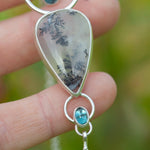 Load image into Gallery viewer, OOAK Aurae pendant #9 • Dendritic Opal, Kyanite & tourmaline (ready to ship)