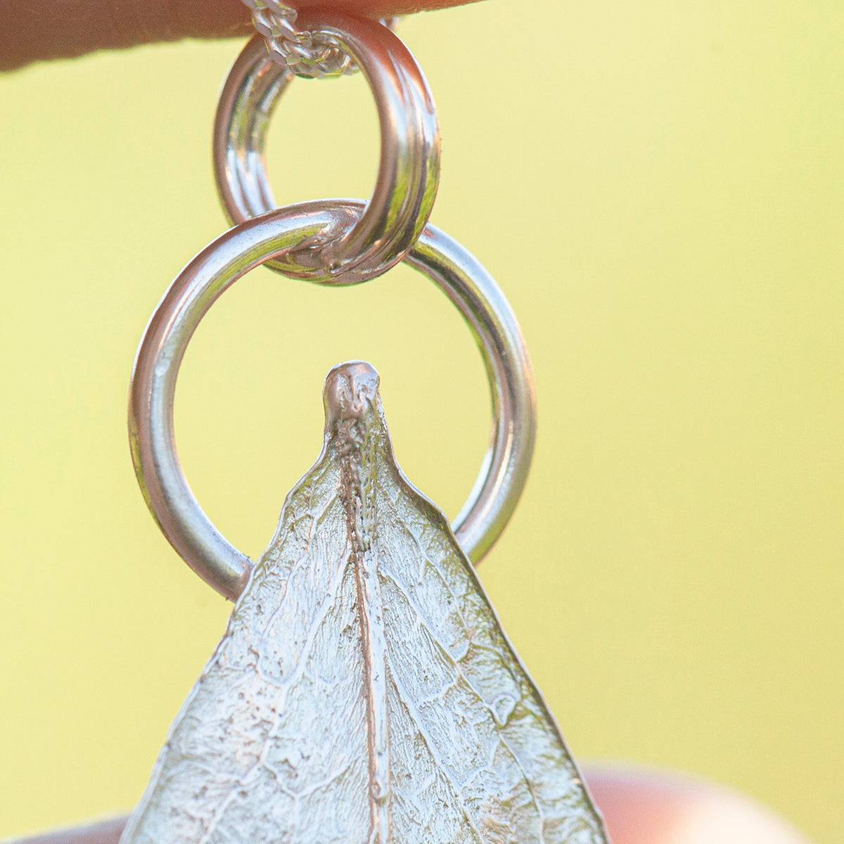 OOAK Blueberry Leaf pendant in silver #6 (ready to ship)