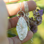 Afbeelding in Gallery-weergave laden, OOAK Phillyrea latifolia Leaf pendant in silver #11 (ready to ship)