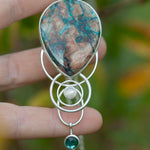 Load image into Gallery viewer, OOAK Aurae pendant #8 • Azurite Chrysocolla, Kyanite & White Labradorite (ready to ship)