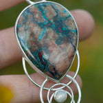 Load image into Gallery viewer, OOAK Aurae pendant #8 • Azurite Chrysocolla, Kyanite & White Labradorite (ready to ship)