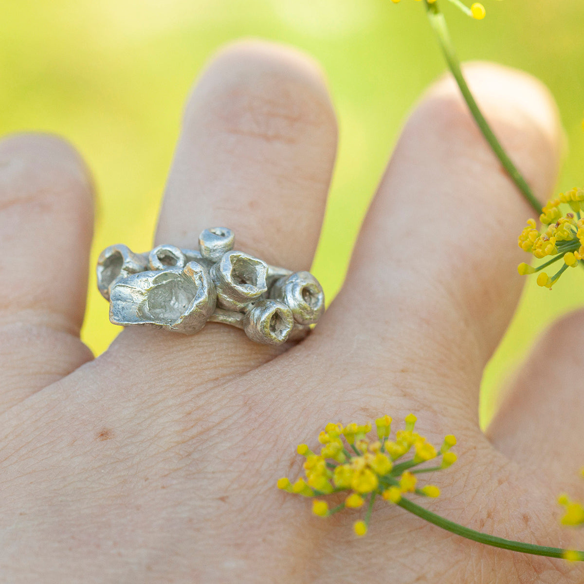 Pièce unique Nalae, bague organique en argent #3 • taille 55,5 (prêt à expédier)