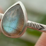 Load image into Gallery viewer, OOAK Elva bracelet #10 • Labradorite & ethnic patterns (ready to ship)