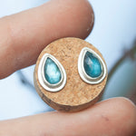 Load image into Gallery viewer, Stone stud earrings in silver #2 • Kyanite (ready to ship)