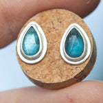 Load image into Gallery viewer, Stone stud earrings in silver #2 • Kyanite (ready to ship)