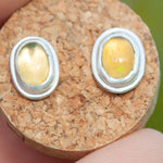 Load image into Gallery viewer, Stone stud earrings in silver #13 • Ethiopian Opal (ready to ship)