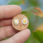 Load image into Gallery viewer, Stone stud earrings in silver #13 • Ethiopian Opal (ready to ship)