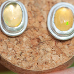 Load image into Gallery viewer, Stone stud earrings in silver #13 • Ethiopian Opal (ready to ship)
