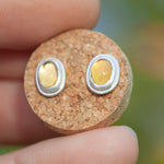 Load image into Gallery viewer, Stone stud earrings in silver #13 • Ethiopian Opal (ready to ship)