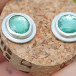 Load image into Gallery viewer, Stone stud earrings in silver #8 • Kyanite (ready to ship)