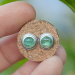 Load image into Gallery viewer, Stone stud earrings in silver #7 • Kyanite (ready to ship)