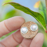 Load image into Gallery viewer, Stone stud earrings in silver #4 • Rose Quartz (ready to ship)