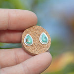 Load image into Gallery viewer, Stone stud earrings in silver #14 • Turquoise (ready to ship)