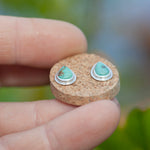 Load image into Gallery viewer, Stone stud earrings in silver #14 • Turquoise (ready to ship)