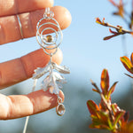 Charger l'image dans la galerie, OOAK Leaf pendant in silver #9 • Citrines (ready to ship)