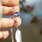 Charger l'image dans la galerie, OOAK Leaf pendant in silver #11 • Iolite & Opal (ready to ship)